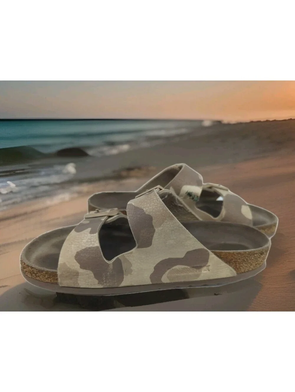 Birkenstock Arizona Desert Soil Camo Grey Sandals Limited Soft 36 US Women 5 5.5